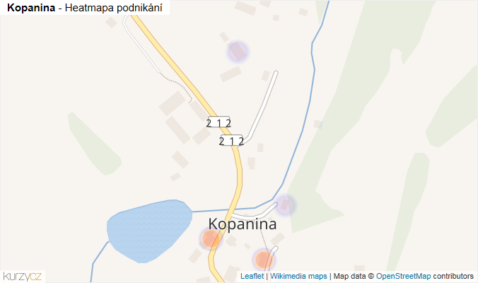 Mapa Kopanina - Firmy v části obce.