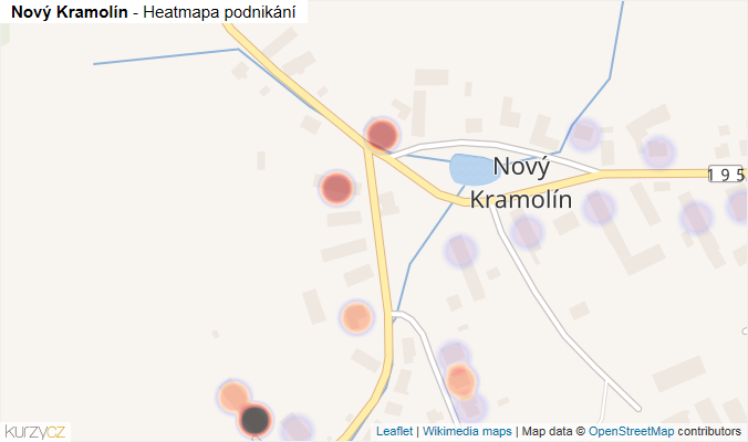 Mapa Nový Kramolín - Firmy v části obce.