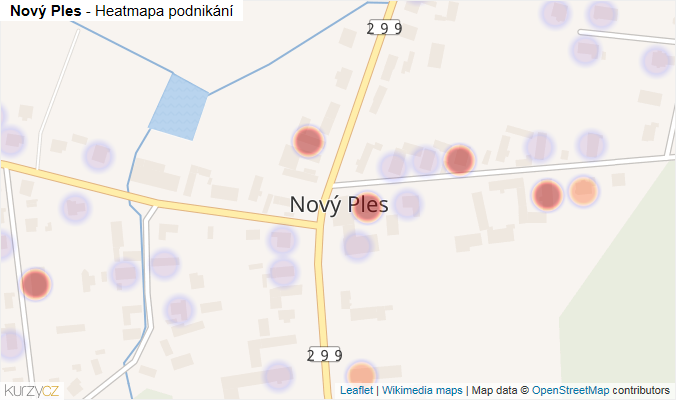 Mapa Nový Ples - Firmy v části obce.