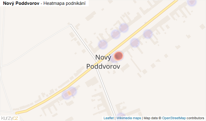 Mapa Nový Poddvorov - Firmy v části obce.