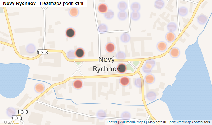 Mapa Nový Rychnov - Firmy v části obce.