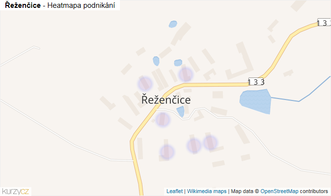 Mapa Řeženčice - Firmy v části obce.