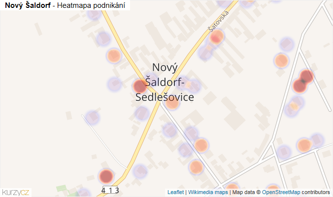 Mapa Nový Šaldorf - Firmy v části obce.