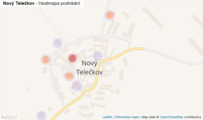 Mapa Nový Telečkov - Firmy v části obce.