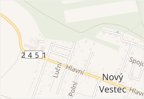 Pod Bažantnicí v obci Nový Vestec - mapa ulice