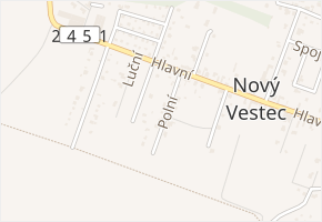 Polní v obci Nový Vestec - mapa ulice