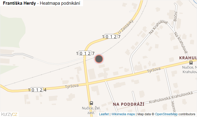 Mapa Františka Herdy - Firmy v ulici.