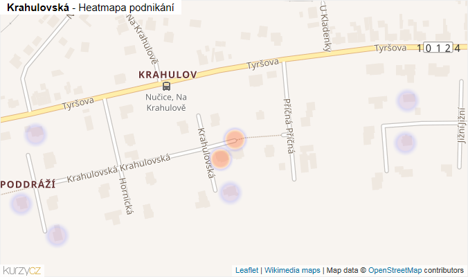 Mapa Krahulovská - Firmy v ulici.