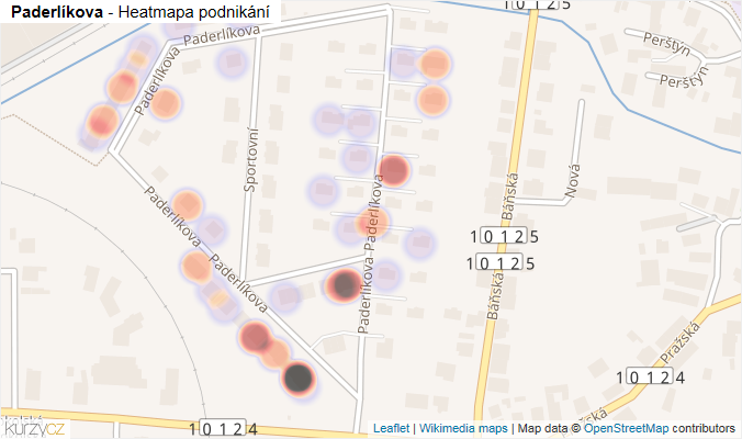 Mapa Paderlíkova - Firmy v ulici.