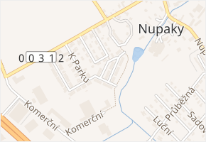 K Parku v obci Nupaky - mapa ulice