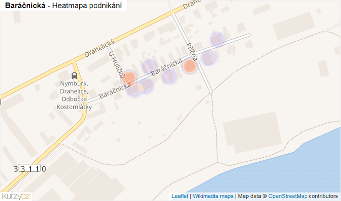 Mapa Baráčnická - Firmy v ulici.