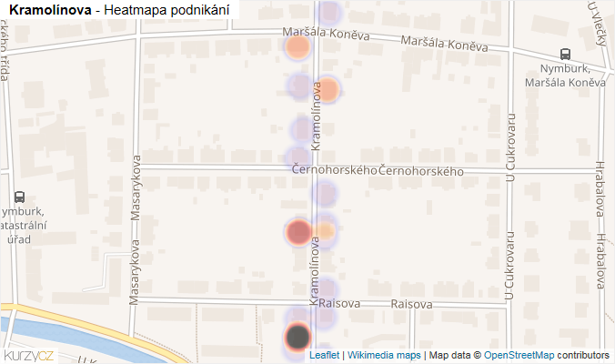 Mapa Kramolínova - Firmy v ulici.