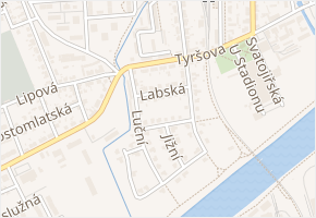 Labská v obci Nymburk - mapa ulice