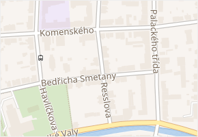Resslova v obci Nymburk - mapa ulice