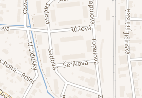 Růžová v obci Nymburk - mapa ulice