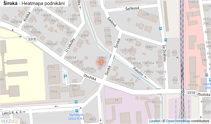 Mapa Široká - Firmy v ulici.