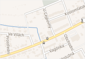 U Cejpovny v obci Nymburk - mapa ulice