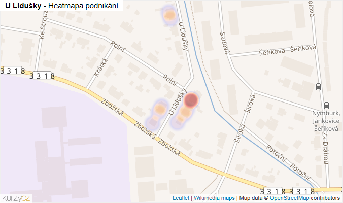 Mapa U Lidušky - Firmy v ulici.
