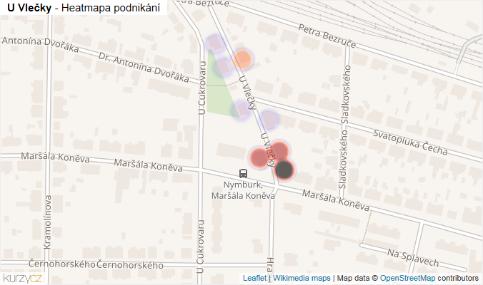 Mapa U Vlečky - Firmy v ulici.