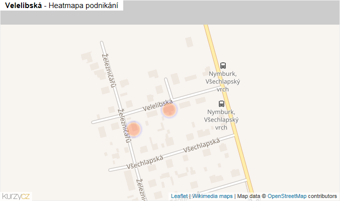 Mapa Velelibská - Firmy v ulici.