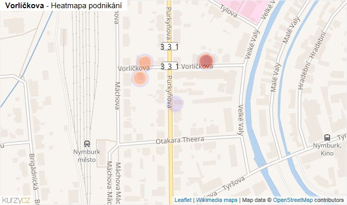 Mapa Vorlíčkova - Firmy v ulici.