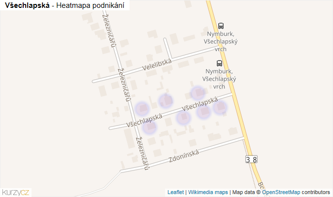 Mapa Všechlapská - Firmy v ulici.