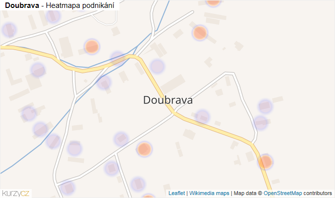Mapa Doubrava - Firmy v části obce.