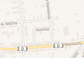 Horova v obci Nýřany - mapa ulice