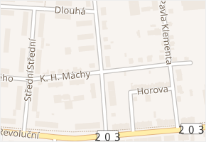 K. H. Máchy v obci Nýřany - mapa ulice
