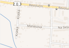 Mánesova v obci Nýřany - mapa ulice
