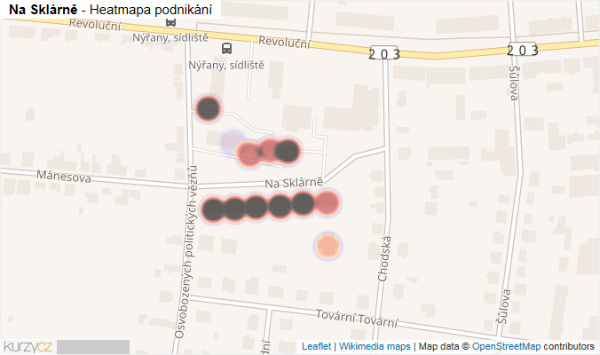 Mapa Na Sklárně - Firmy v ulici.