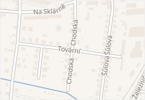 Tovární v obci Nýřany - mapa ulice