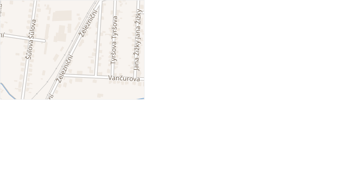 Železniční v obci Nýřany - mapa ulice