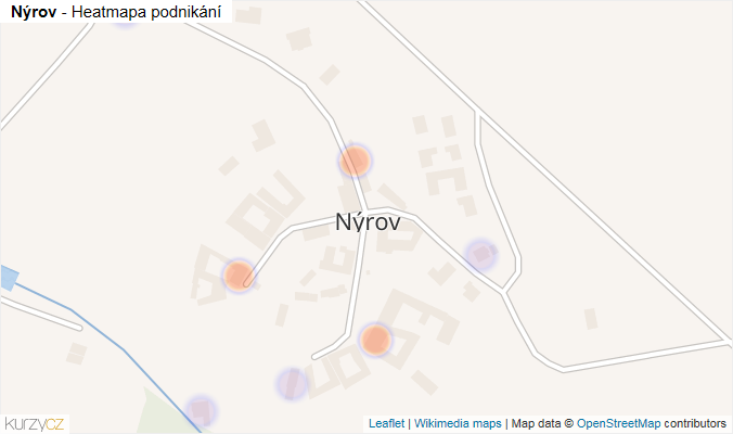 Mapa Nýrov - Firmy v části obce.