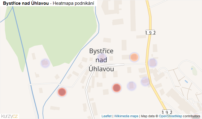 Mapa Bystřice nad Úhlavou - Firmy v části obce.