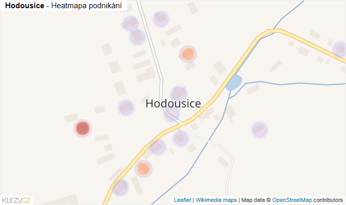 Mapa Hodousice - Firmy v části obce.