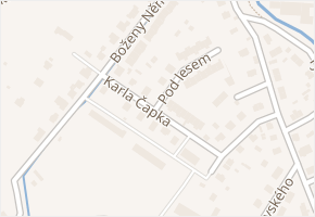Karla Čapka v obci Nýrsko - mapa ulice