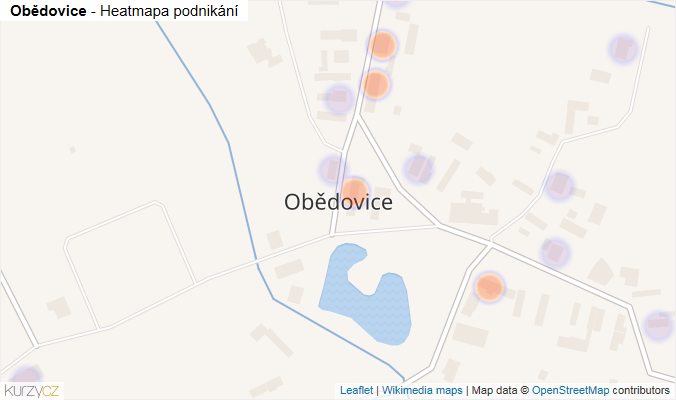 Mapa Obědovice - Firmy v části obce.