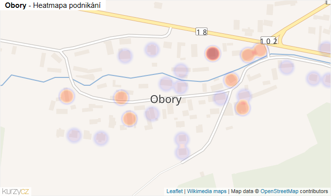 Mapa Obory - Firmy v části obce.