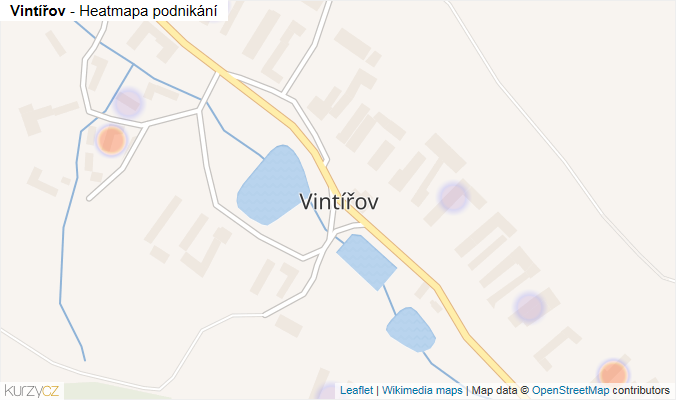 Mapa Vintířov - Firmy v části obce.