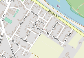 Labská v obci Obříství - mapa ulice