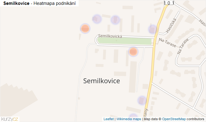 Mapa Semilkovice - Firmy v části obce.