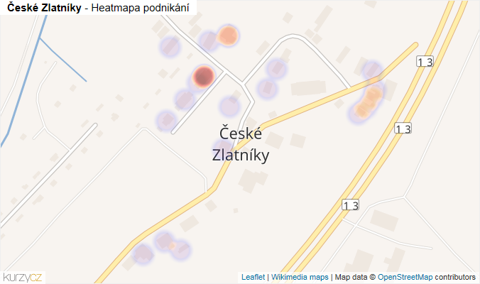 Mapa České Zlatníky - Firmy v části obce.