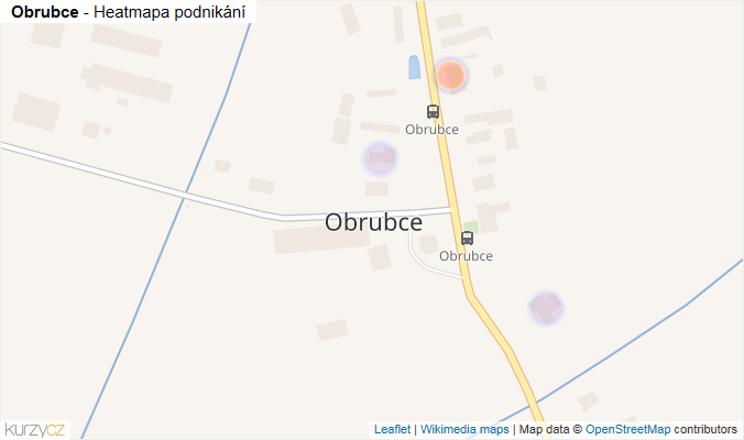 Mapa Obrubce - Firmy v části obce.