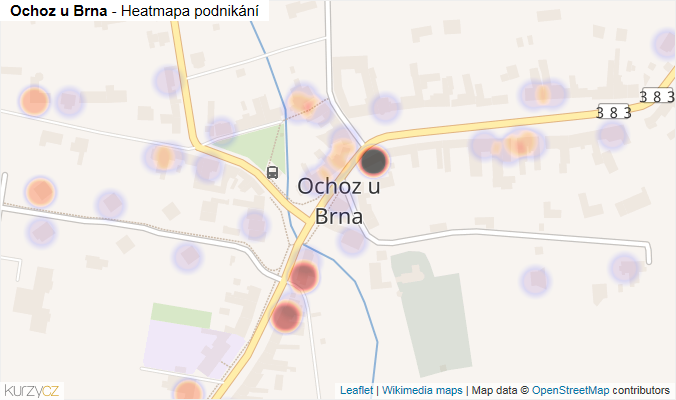 Mapa Ochoz u Brna - Firmy v části obce.