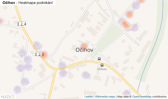 Mapa Očihov - Firmy v části obce.