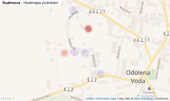 Mapa Kudrnova - Firmy v ulici.