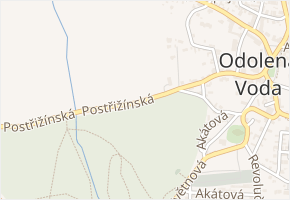 Postřižínská v obci Odolena Voda - mapa ulice
