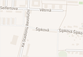 Šípková v obci Odolena Voda - mapa ulice