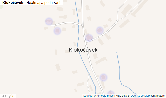 Mapa Klokočůvek - Firmy v části obce.